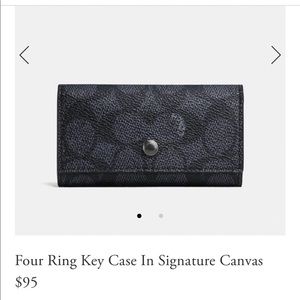 New BROWN Coach 4 Ring Key Case